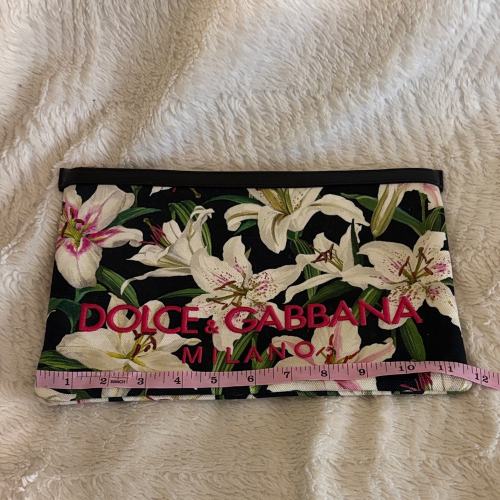 Dolce & Gabbana Black and White Floral Pouch